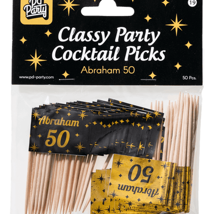 Cocktailprikkers Abraham 6,5cm 50st van Paper Dreams koop je bij Partywinkel