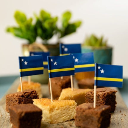 Cocktailprikkers Curacao 8cm 50st van WeFiesta koop je bij Partywinkel