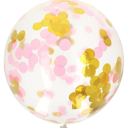 Confetti Ballon Roze Goud 61cm van Folat koop je bij Partywinkel