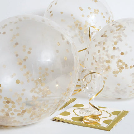 Confetti Ballonnen Goud 30,5cm 6st van Unique koop je bij Partywinkel