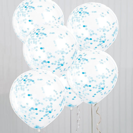 Confetti Ballonnen Lichtblauw 30cm 6st van Unique koop je bij Partywinkel