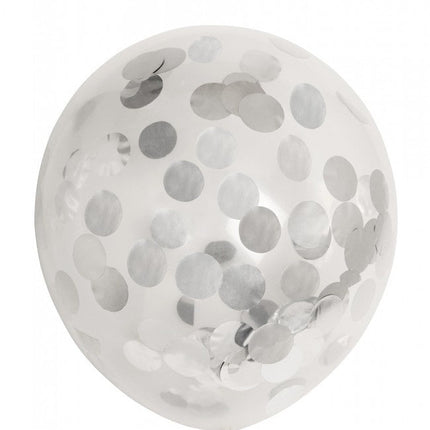 Confetti Ballonnen Zilver 30cm 6st van WeFiesta koop je bij Partywinkel