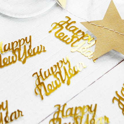 Confetti Happy New Year Goud 4cm van Partydeco koop je bij Partywinkel