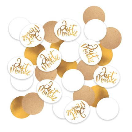 Confetti Just Married Goud Wit 14g van Riethmueller koop je bij Partywinkel