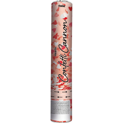 Confetti Kanon Hart Rood Wit 28cm van Folat koop je bij Partywinkel