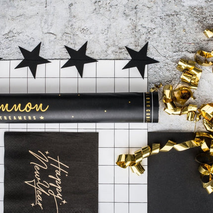 Confetti Kanon Serpentine Goud 60cm van Partydeco koop je bij Partywinkel