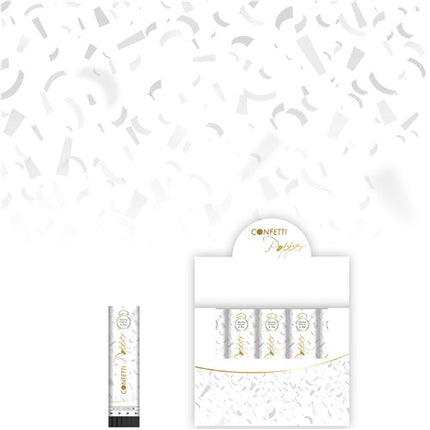 Valkoinen konfettitykki 20cm