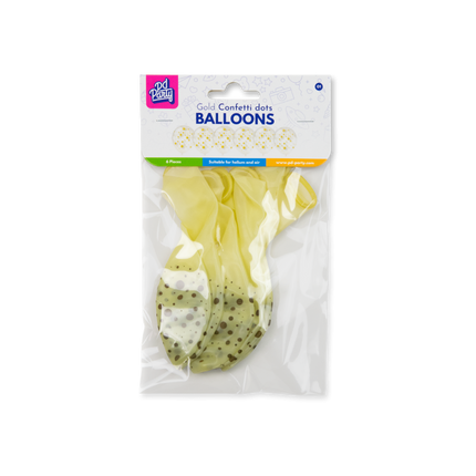 Kultaiset pallot, pistekuvio, 30 cm, 6 kpl
