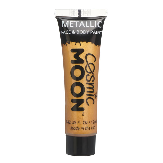 Cosmic Moon Metallic Face Paint Gold 12ml van Moon Creations koop je bij Partywinkel