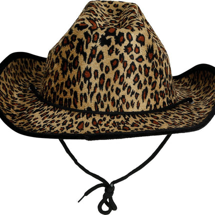 Cowboy Hoed Bruin Beige Luipaard van Fiestas Guirca koop je bij Partywinkel