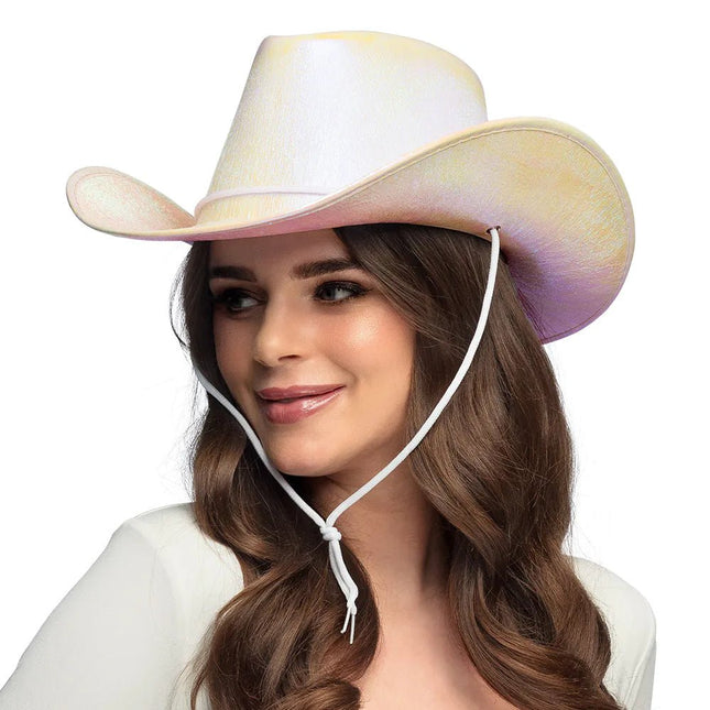 Cowboy Hoed Parelmoer van Boland koop je bij Partywinkel
