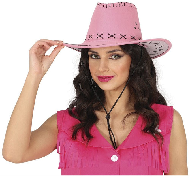 Cowboy Hoed Roze van Fiestas Guirca koop je bij Partywinkel