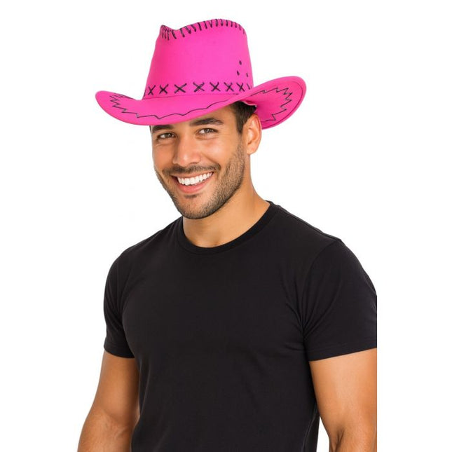 Cowboy Hoed Roze Luxe van Partychimp koop je bij Partywinkel