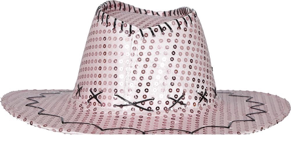 Cowboy Hoed Roze Pailletten van Fiestas Guirca koop je bij Partywinkel