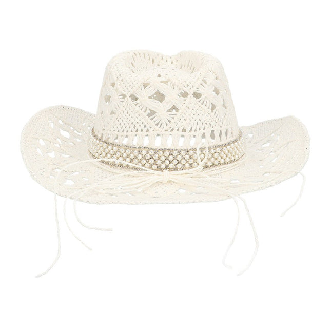 Cowboy Hoed Wit Bride Glitters van Boland koop je bij Partywinkel