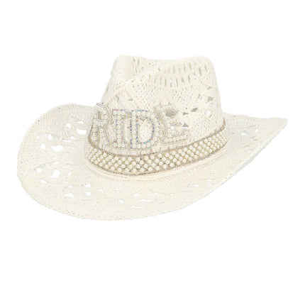 Cowboy Hoed Wit Bride Glitters van Boland koop je bij Partywinkel