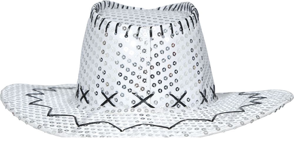 Cowboy Hoed Zilver Pailletten van Fiestas Guirca koop je bij Partywinkel