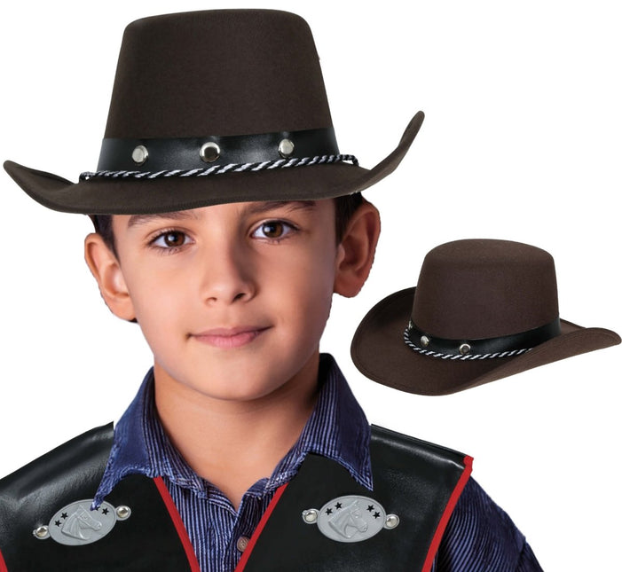 Cowboy Hoed Zwart Kind Vilt van Fiestas Guirca koop je bij Partywinkel