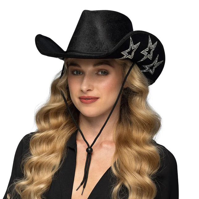 Cowboy Hoed Zwart Sterren van Boland koop je bij Partywinkel