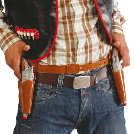 Cowboy Holsters met Pistolen van Fiestas Guirca koop je bij Partywinkel