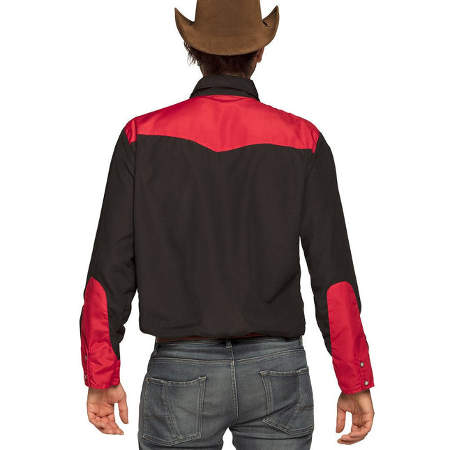 Cowboy Shirt Heren Rood van Boland koop je bij Partywinkel