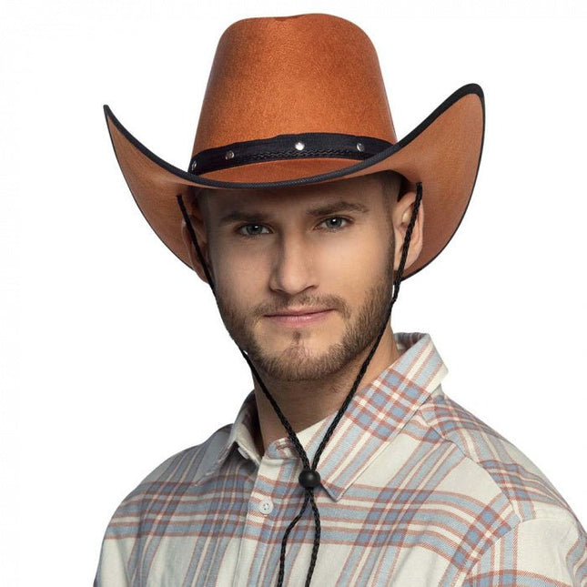 Cowboyhoed Bruin 45cm van Boland koop je bij Partywinkel