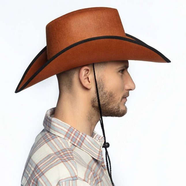 Cowboyhoed Bruin 45cm van Boland koop je bij Partywinkel