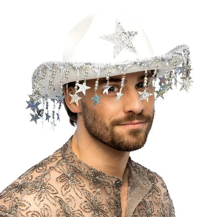 Cowboyhoed Stargazing wit van Boland koop je bij Partywinkel