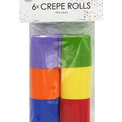 Crepe Papier Rollen Gekleurd 6st van WeFiesta koop je bij Partywinkel