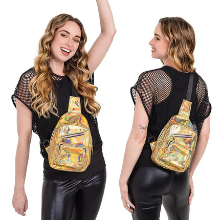Crossbody tas Holo deluxe goud (27 x 17 x 8 cm) van Boland koop je bij Partywinkel