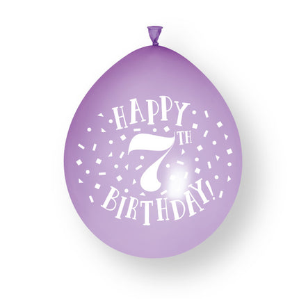 10 kpl Hyvää 7. syntymäpäivää 23cm lateksi ilmapallot