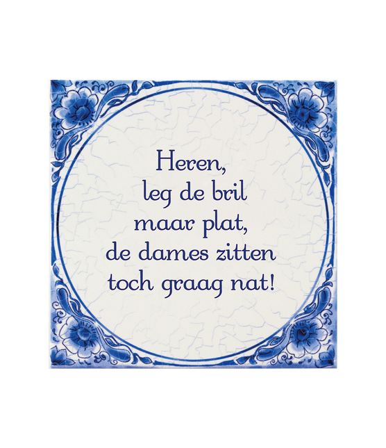 Delfts Blauw Tegel Bril Plat 14,5cm van Paper Dreams koop je bij Partywinkel