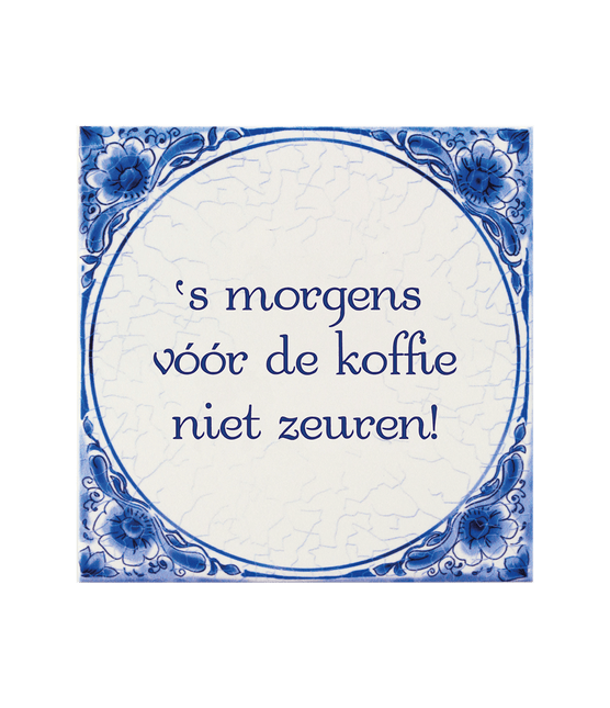 Delfts Blauw Tegel 's Morgens 14,5cm van Paper Dreams koop je bij Partywinkel