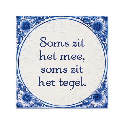Delfts Blauw Tegel Soms Tegel 14,5cm van Paper Dreams koop je bij Partywinkel