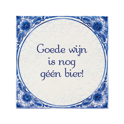 Delfts Blauw Tegel Wijn 14,5cm van Paper Dreams koop je bij Partywinkel