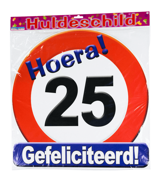 Deurbord 25 Jaar Verkeersbord 50cm van Paper Dreams koop je bij Partywinkel