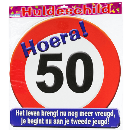 Deurbord 50 Jaar Verkeersbord 50cm van Paper Dreams koop je bij Partywinkel