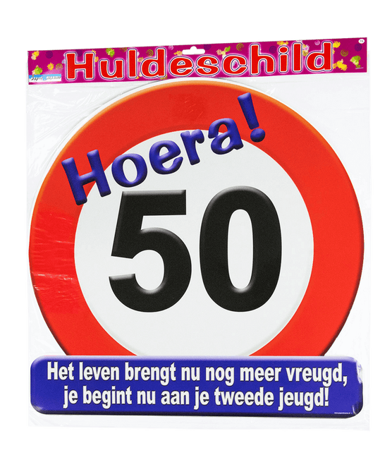 Deurbord 50 Jaar Verkeersbord 50cm van Paper Dreams koop je bij Partywinkel