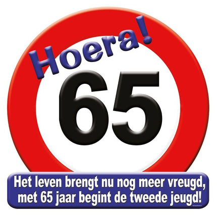 Deurbord 65 Jaar Verkeersbord 50cm van Paper Dreams koop je bij Partywinkel