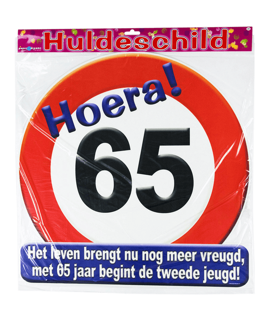 Deurbord 65 Jaar Verkeersbord 50cm van Paper Dreams koop je bij Partywinkel