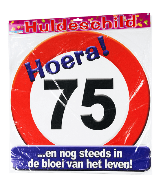 Deurbord 75 Jaar Verkeersbord 50cm van Paper Dreams koop je bij Partywinkel