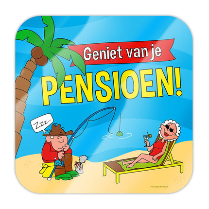 Deurbord Pensioen Cartoon 50cm van Paper Dreams koop je bij Partywinkel