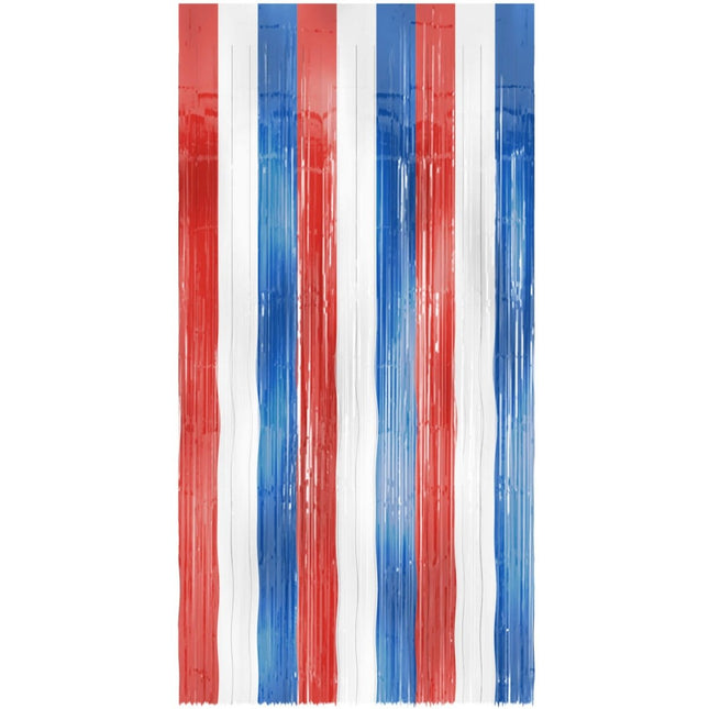 Deurgordijn - RoodWitBlauw - Folie - 2 x 1 meter van Folat koop je bij Partywinkel