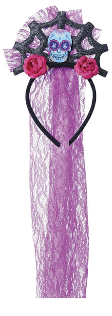 Dia De Los Muertos Haarband Spinnenweb van Fiestas Guirca koop je bij Partywinkel