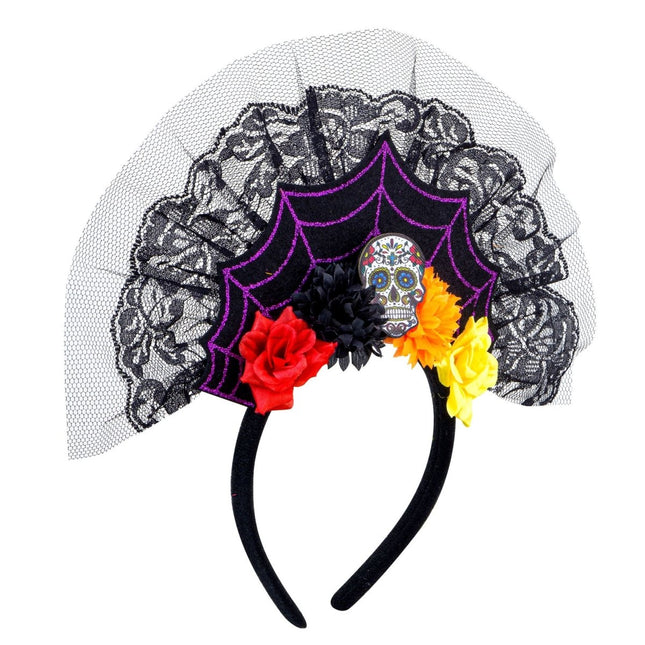 Dia De Los Muertos Haarband Waaier van Widmann koop je bij Partywinkel