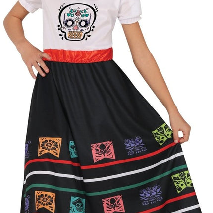 Dia De Los Muertos Jurk Meisje Doodshoofd van Fiestas Guirca koop je bij Partywinkel