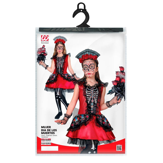 Dia De Los Muertos Jurk Zwart Rood van Widmann koop je bij Partywinkel