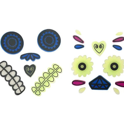 Dia De Los Muertos Stickers Gel Glow In The Dark 2 delig van Partydeco koop je bij Partywinkel