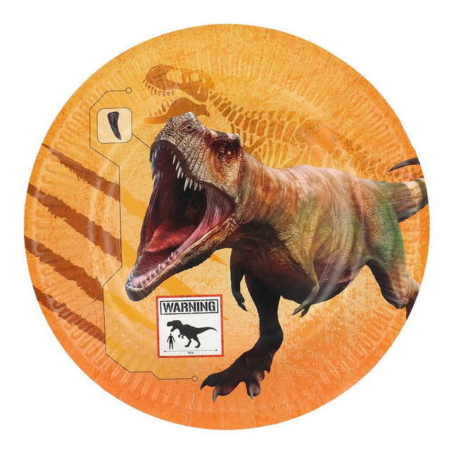 Dino Borden Gekleurd Papier 23cm 8st van Boland koop je bij Partywinkel