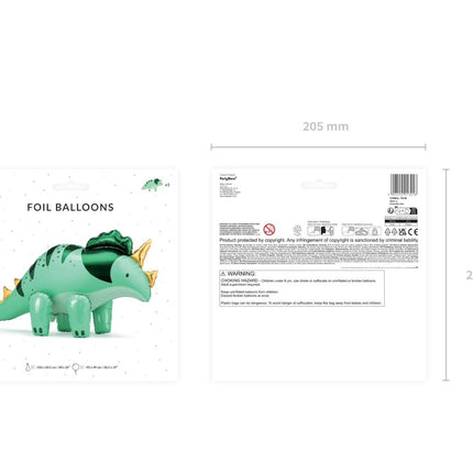 Dino Helium Ballon Leeg 93cm van Partydeco koop je bij Partywinkel